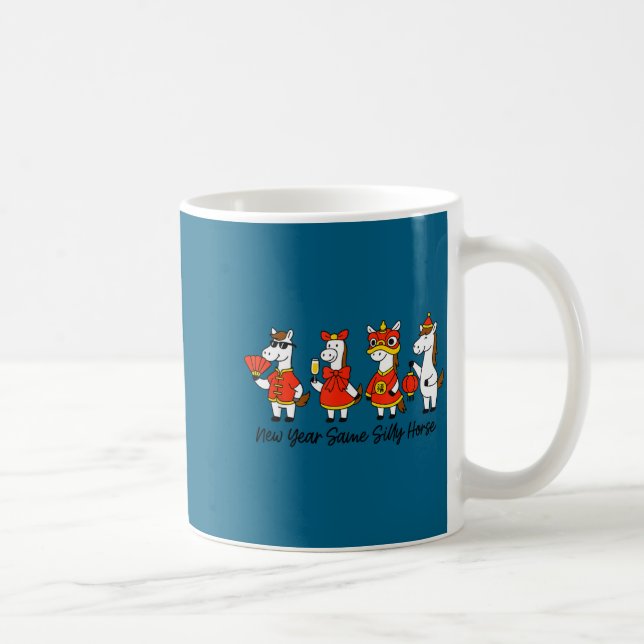New Year Same Silly Horse Funny Chinese Lunar New  Coffee Mug (Right)