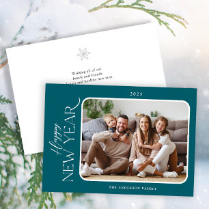 New Year Simple Elegance Photo Holiday Card