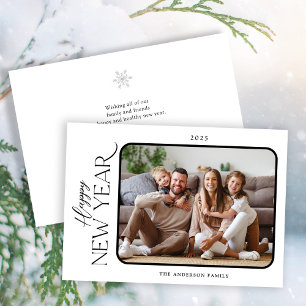 New Year Simple Elegance Photo Holiday Card