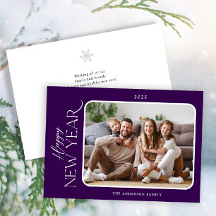 New Year Simple Elegance Photo Holiday Card