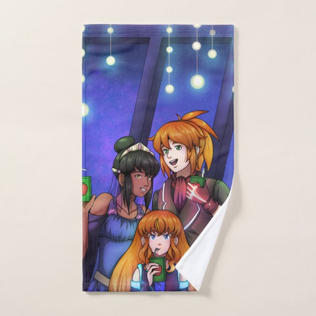 New Year Space Celebration Bath Towel Set (Hand Towel)