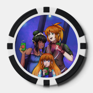 New Year Space Celebration Poker Chips