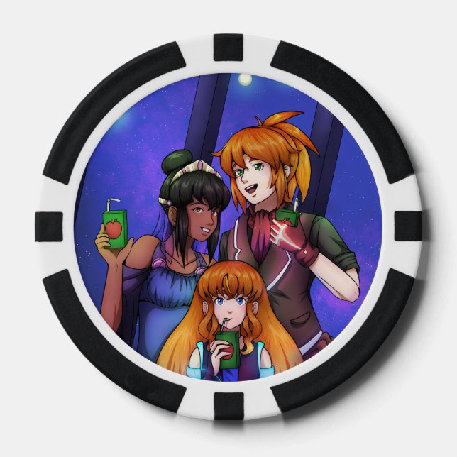 New Year Space Celebration Poker Chips (Front)