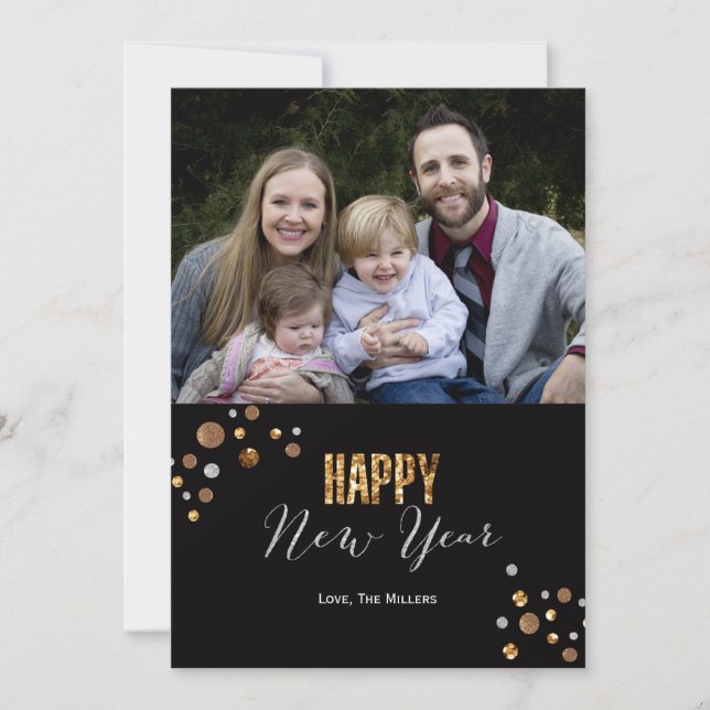 New Year Sparkle Photo Card (Front)