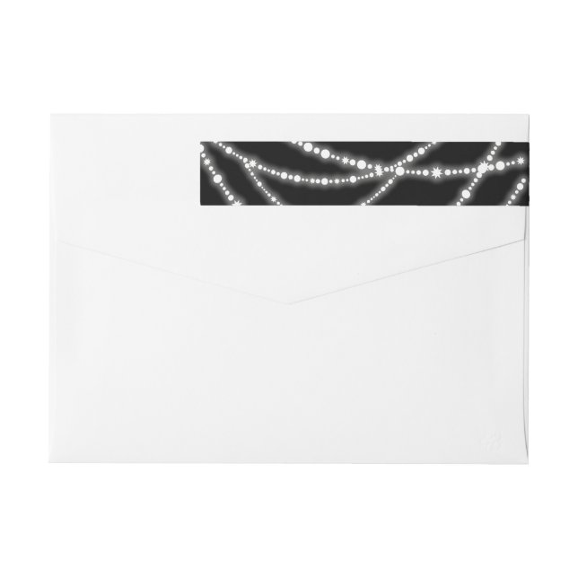 New Year Sparkling Lights Holiday Address Labels (Back)