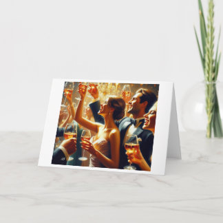 New Year Toast With Friends,  Card
