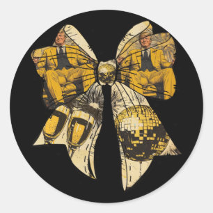 New Year Trump 2025 Coquette Bow Graphic Classic Round Sticker