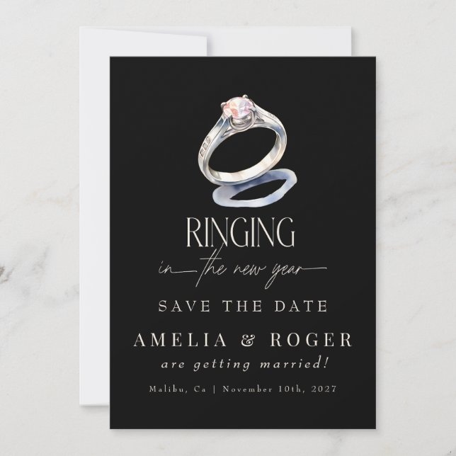 New Year Wedding | Save the Date Photo Invitation (Front)