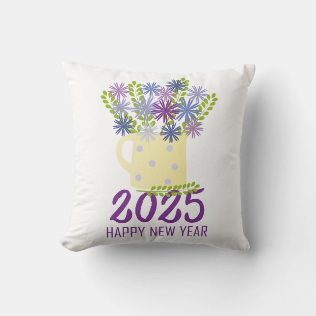 New Year Wishes 2025 Cushion (Front)