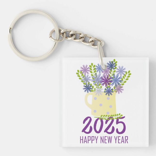 New Year Wishes 2025 Key Ring (Front)