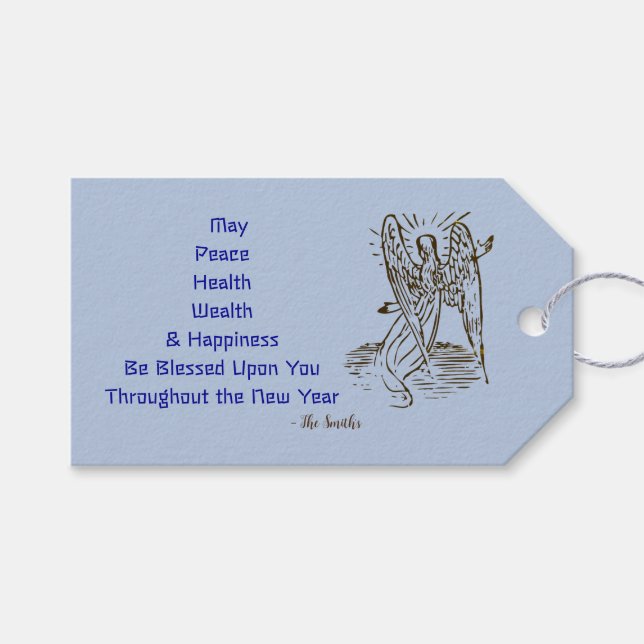 New Year Wishes  Gift Tags (Front (Horizontal))