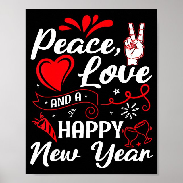 New Year Wishes, Peace, Love, Happy New Year, New  Poster (Front)