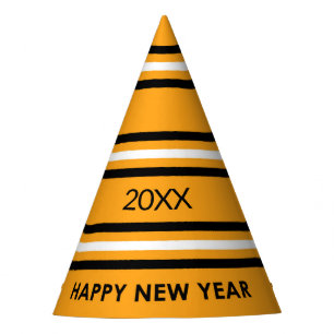 New Year Yellow and Black Party Hat
