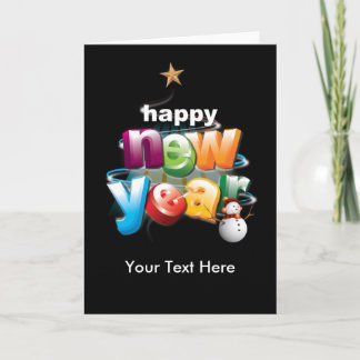 new-year, Your Text Here Holiday Card