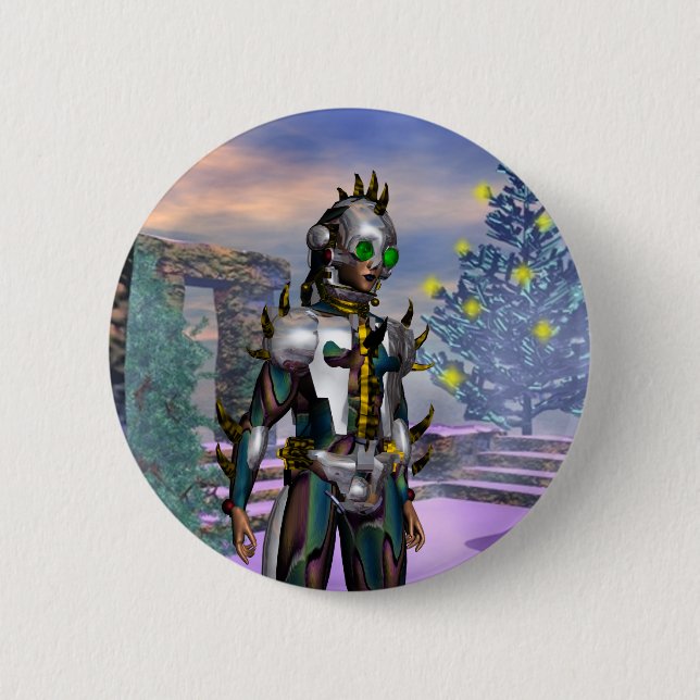 NEW YEAR'EVE OF A CYBORG DROPPED FROM THE FUTURE 6 CM ROUND BADGE (Front)