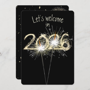 New Years 2026 Party Sparklers Invitation