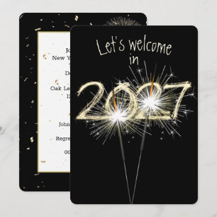 New Years 2027 Party Sparklers Invitation