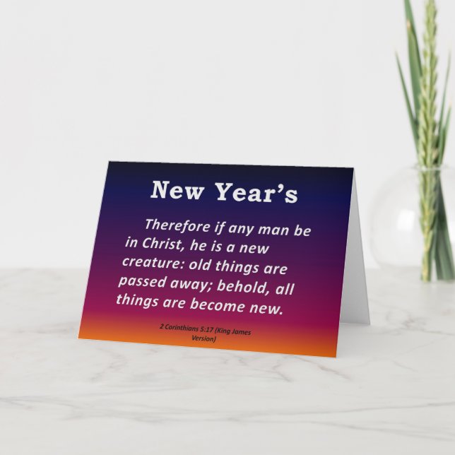 New Year's 2 Corinthians 5-17 Holiday Card (Front)