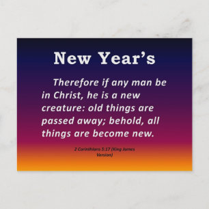 New Year's 2 Corinthians 5-17 Holiday Postcard