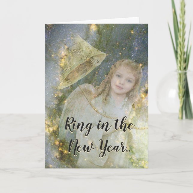 New Years Angel Blessing Holiday Card (Front)