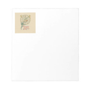 New Years Baby Vintage Clock Notepad
