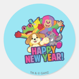 New Years Balloons Classic Round Sticker