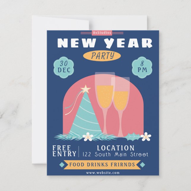New Year's Bash Invitation (Front)