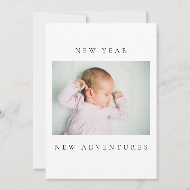 New Years & Birth Announcement Combo Card (Front)