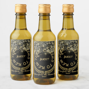 New Year's black gold Food and Beverage Label Set