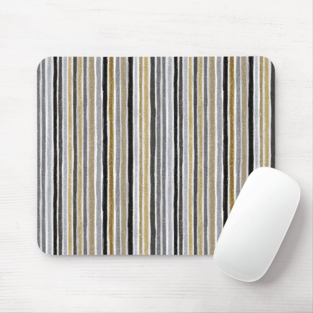 New Year's Blue Gold Black Stripes Mouse Mat (With Mouse)