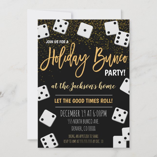 New Years Bunco Party Invitation (Front)
