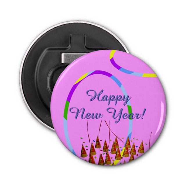 New Year's Button Bottle Opener (Front)