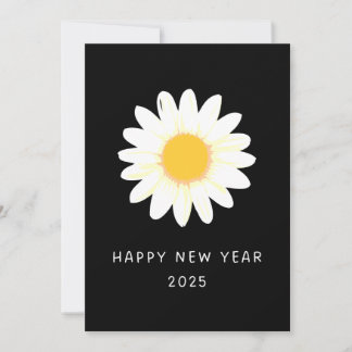 NEW YEARS CELEBRATION 2025 White rose Holiday card