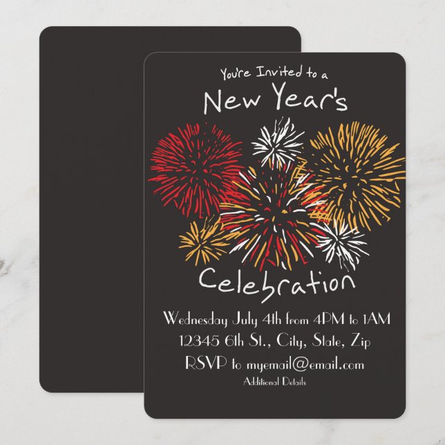 New Year's Celebration Invitation (Front/Back)