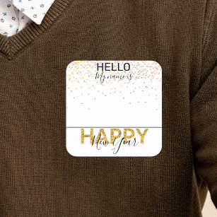 New Year's Celebration Party Name Tag Badge