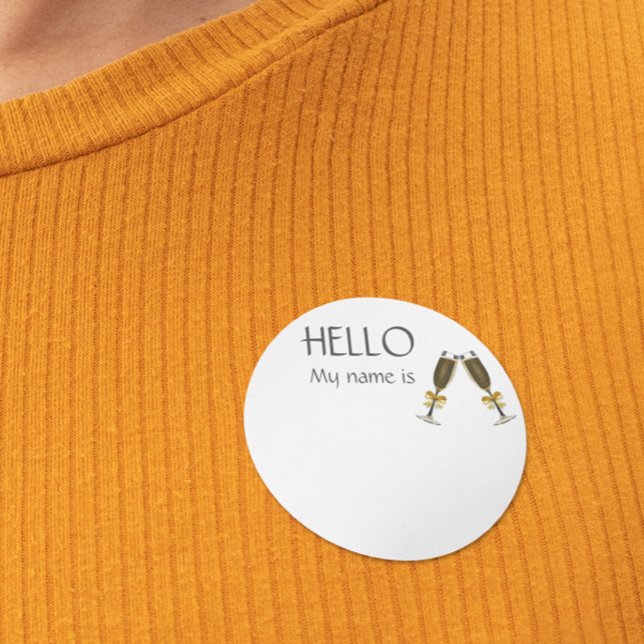 New years Champagne Party Name Tag Badge (Creator Uploaded)