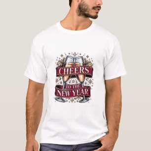 New Year's Champagne T-Shirt, Premium Ornate Toast T-Shirt