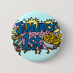 New Years Day 6 Cm Round Badge