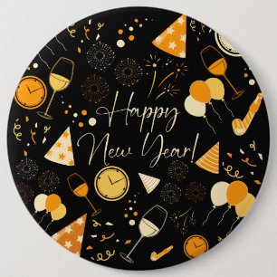 New Year's Day 6 Cm Round Badge