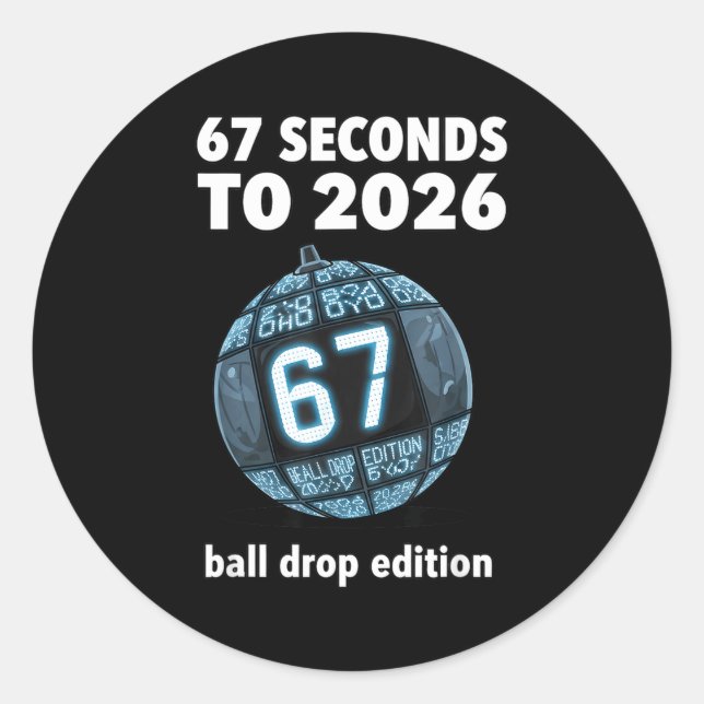 New Year's Day Ball Drop Countdown Funny Brainrot  Classic Round Sticker (Front)