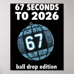 New Year's Day Ball Drop Countdown Funny Brainrot  Poster