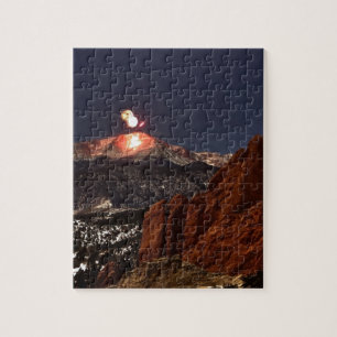 New Years' Day Fireworks on the top of Pikes Peak Jigsaw Puzzle