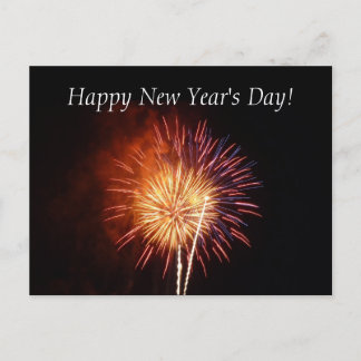 New Year's Day Fireworks Postcard