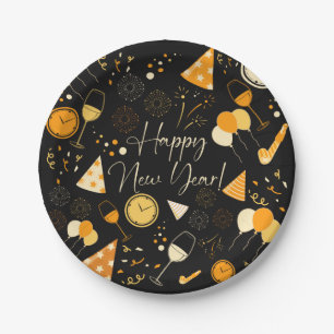 New Year's Day Paper Plate