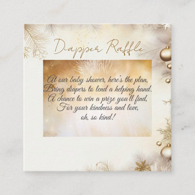 New Year's Design Gold Elegant Baby Shower Enclosure Card (Front)