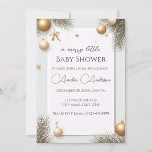 New Year's Design Gold Elegant Baby Shower Invitation