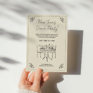 New Years Dinner Party Invitation