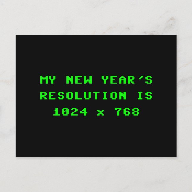 New Year's Display Resolution 1024x768 Holiday Postcard (Front)