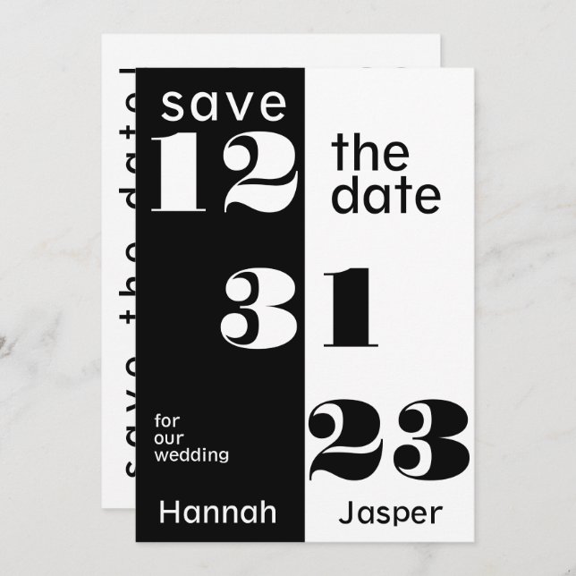 New Year's Eve 123123 Wedding Save the Date Invitation (Front/Back)