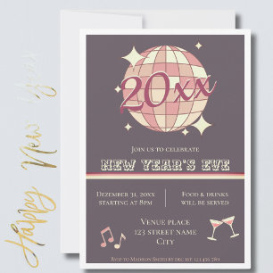 New years eve 2025 dinner party Invitation